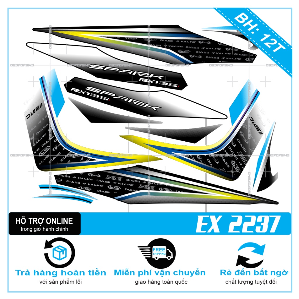 {TPHCM-FREE SHIP] TEM RỜI EXCITER SPARK THÁI 2010