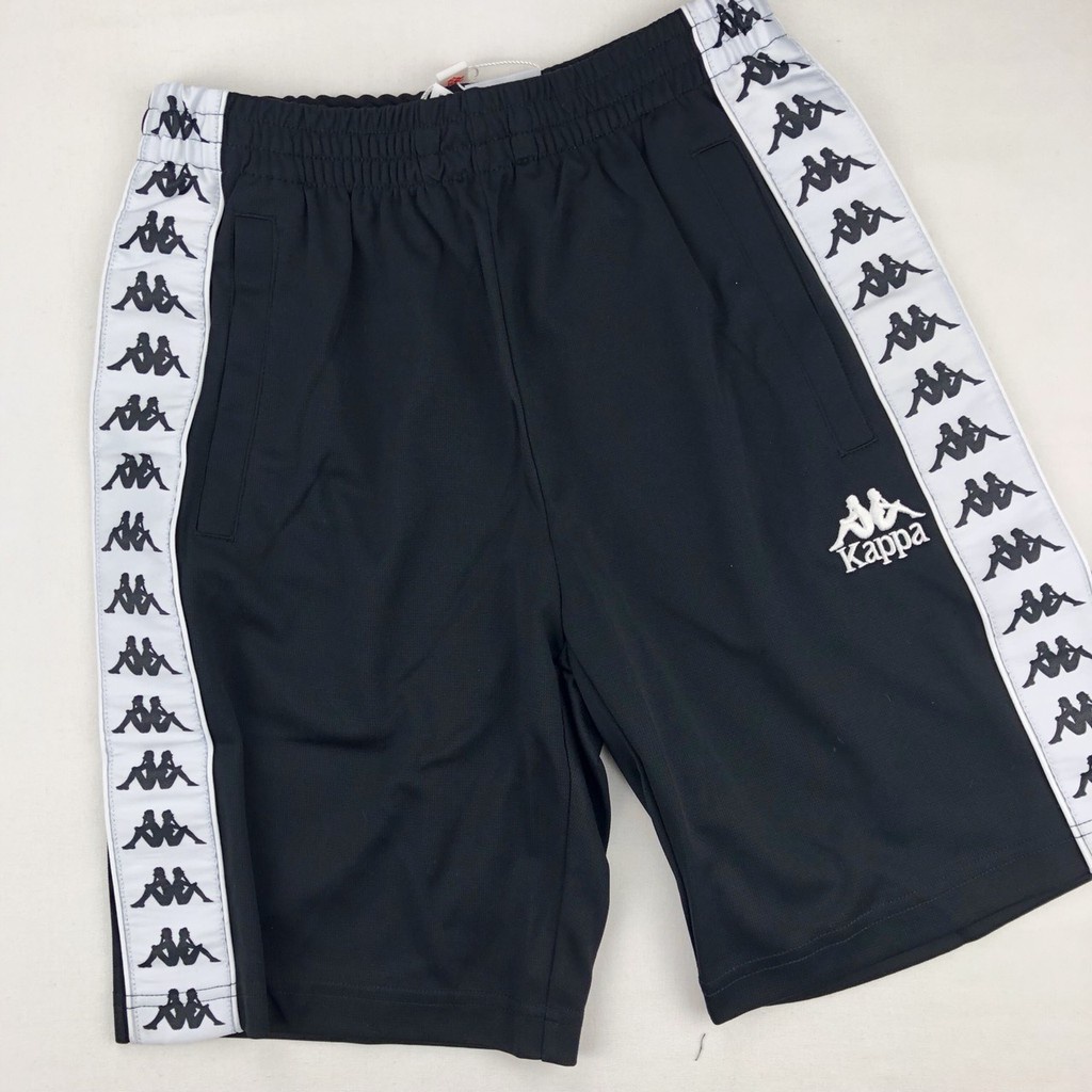 【Chính Hàn miễn phí vận chuyển】Quần short KAPPA xâu chuỗi logo đen trắng cạnh thể thao công ty Hàn Quốc hàng hóa