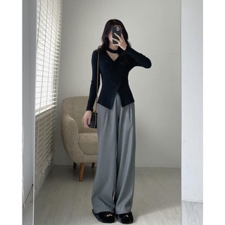 A493 Áo len tăm cổ choker Audrey