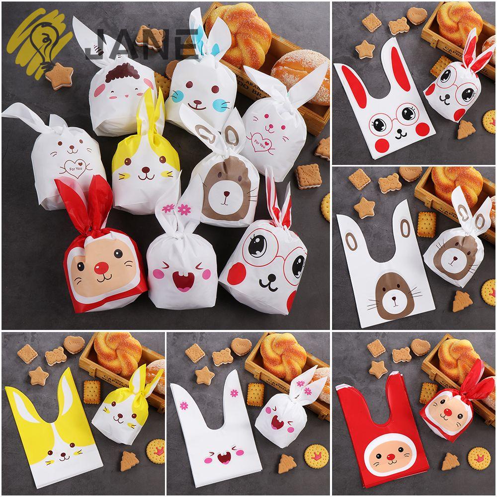 Set 10 Túi Đựng Bánh Quy Tạo Hình Thỏ Dễ Thương