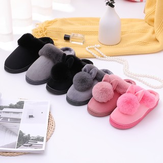 Dép cotton dày tai thỏ