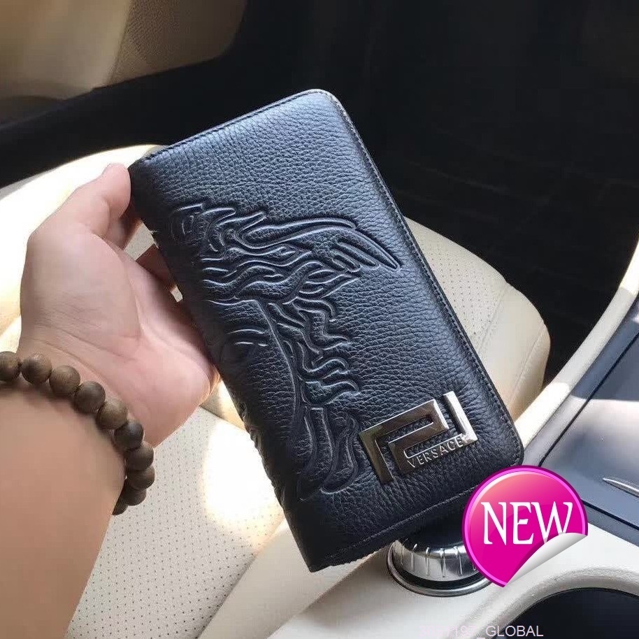 Ví Da Bò Thật Dáng Dài Nhập Khẩu Ý Thương Hiệu Versace Cho Nam