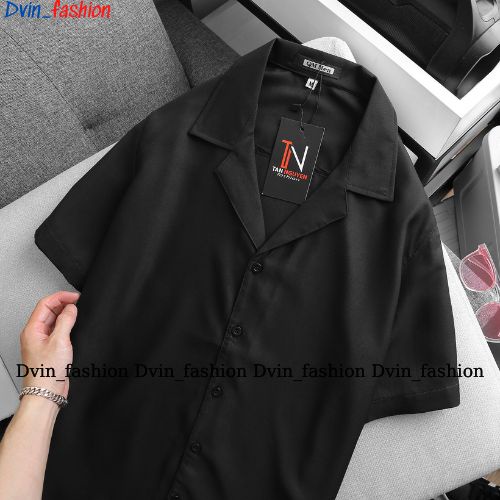 Áo sơ mi nam cổ vest màu, áo sơ mi unisex form rộng chất 3D lụa hàn Dvin_fashion