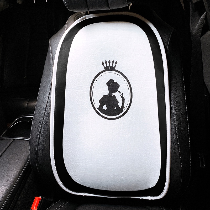 Bộ Gối Tựa Đầu Tựa Lưng, Đệm Lót Ghế Ô Tô Chống Đau Mỏi Họa Tiết Nữ Thần Màu Trắng Trang Trí Nội Thất