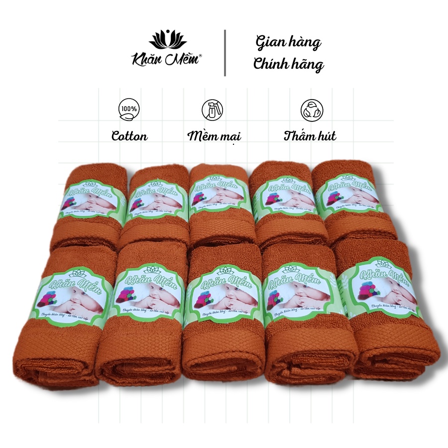 Khăn Mặt Cao Cấp Khăn Mềm 100% Cotton, Dày Dặn Mềm Mịn, Không Ra Màu, Không Sổ Lông, Thấm Hút Nước Tốt