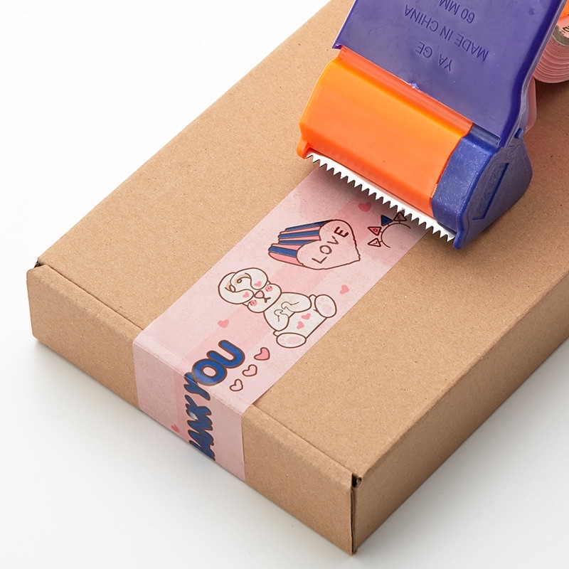 Băng Keo Dính Gói Hàng, Cuộn 500 Stickers Hoạ Tiết Hoạt Hình Dễ Thương