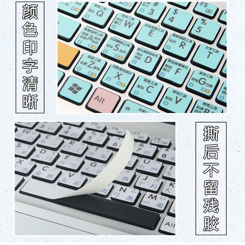 Miếng Dán Nút Bàn Phím Máy Tính In Chữ Tiếng Anh Màu Sắc