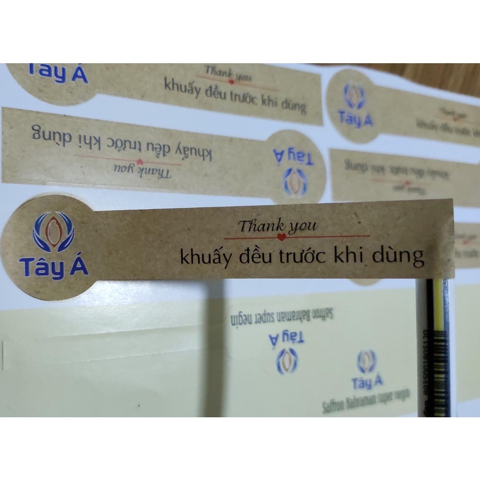 Tem Decal Saffron dán hũ vuông, tròn )