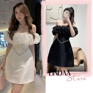 ĐẦM DỰ TIỆC TRỄ VAI ĐÍNH HẠT VILLA DRESS