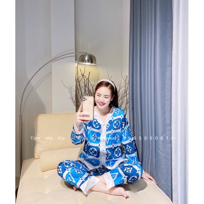 Tiệm nhà Mia - Pyjama lụa phối ren trắng