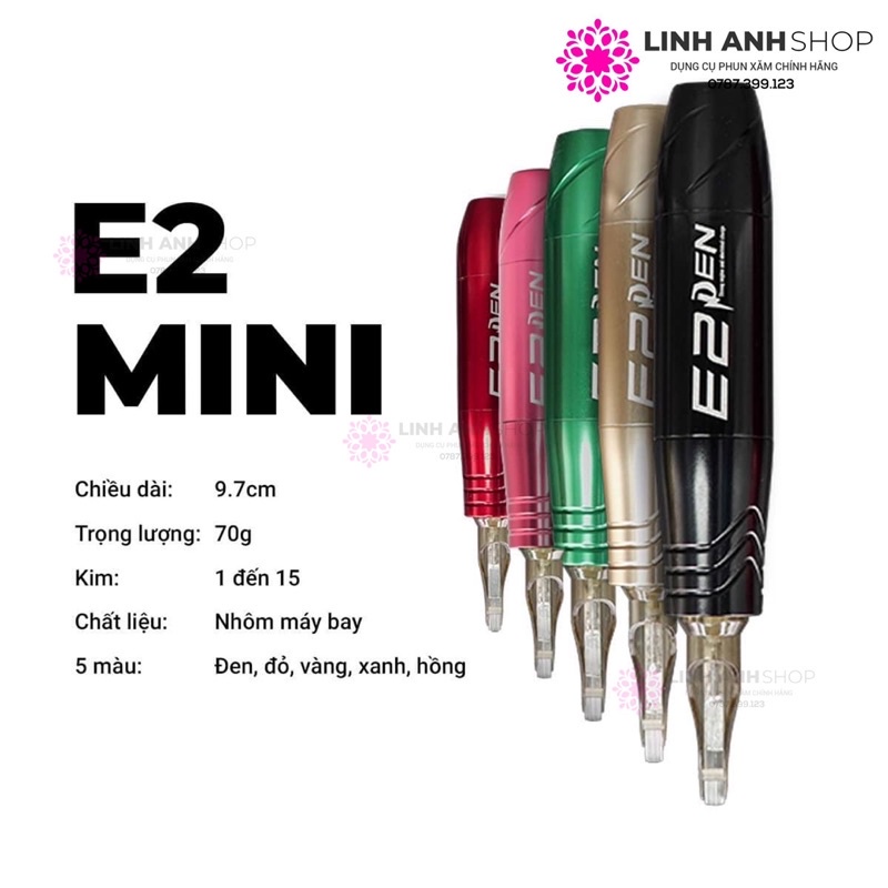 Máy Pen E2 Mini Siêu Êm Cao Cấp Phun Xăm