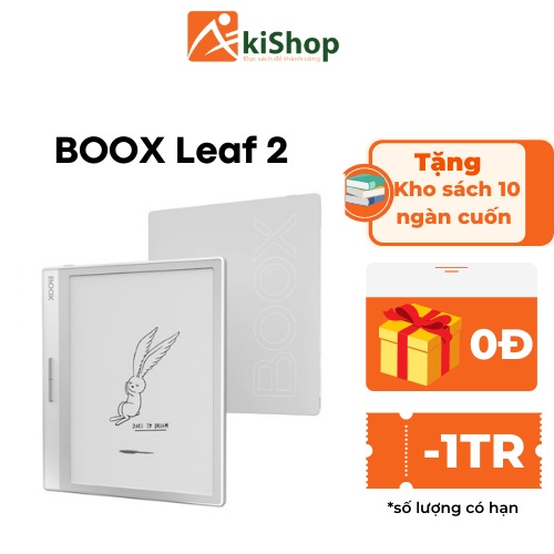 Máy đọc sách Boox Leaf 2 32GB trắng kèm cover chính hãng Akishop | BigBuy360 - bigbuy360.vn