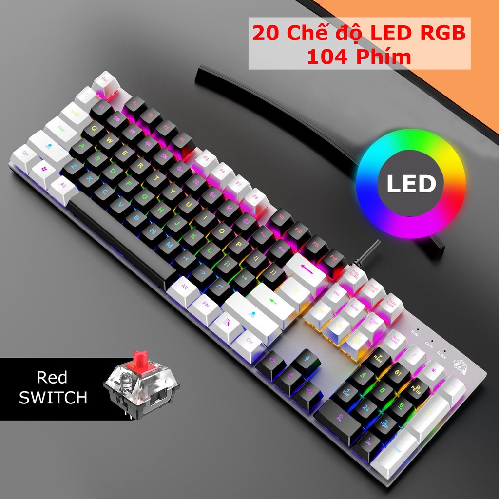 Bàn Phím Cơ Gaming Fullsize K1 COPUTA Red Switch Có Hotswap Bàn Phím Có Dây 20 Chế Độ LED