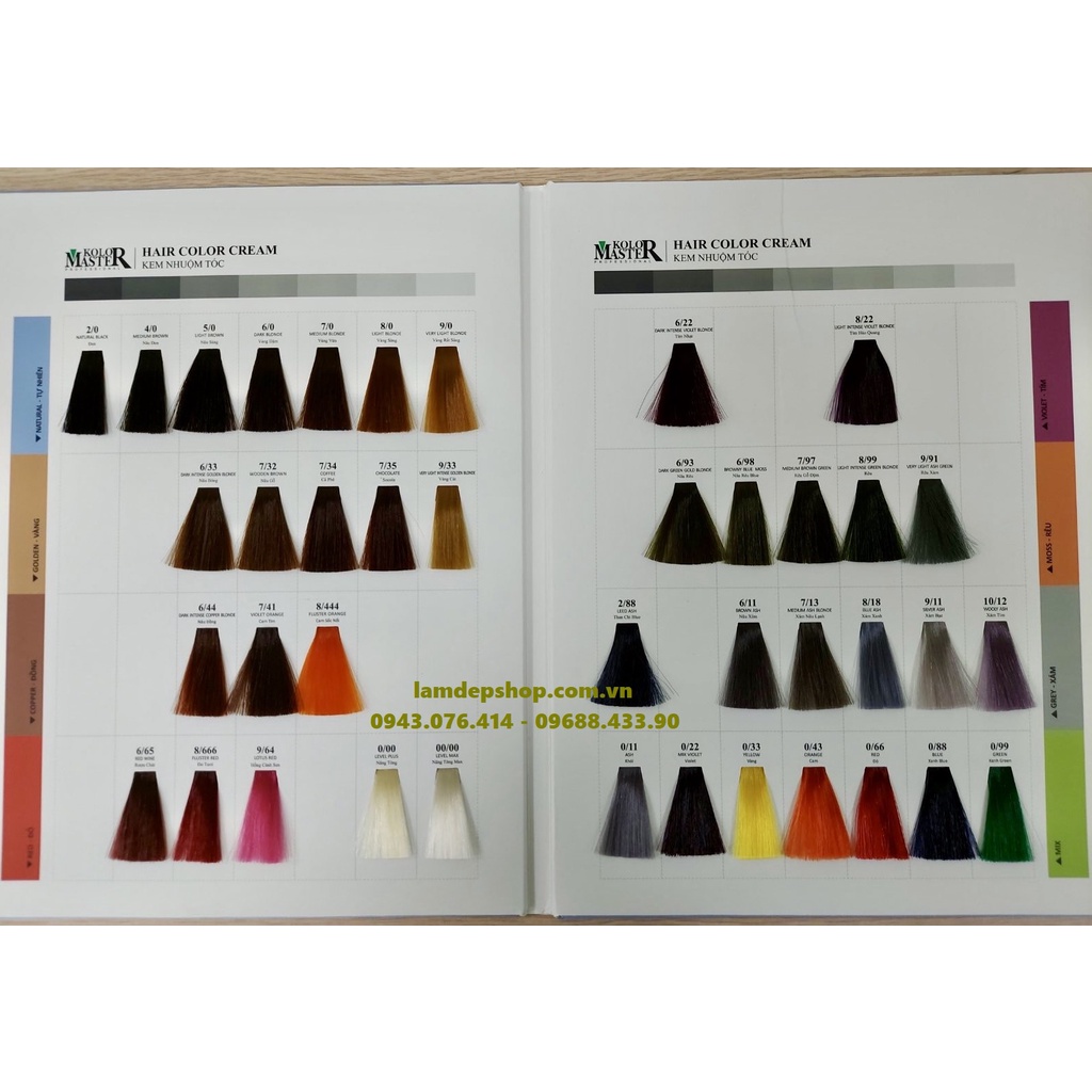 Kem nhuộm tóc Kolor Master - Beauty hair color cream - Mã màu tự nhiên /0