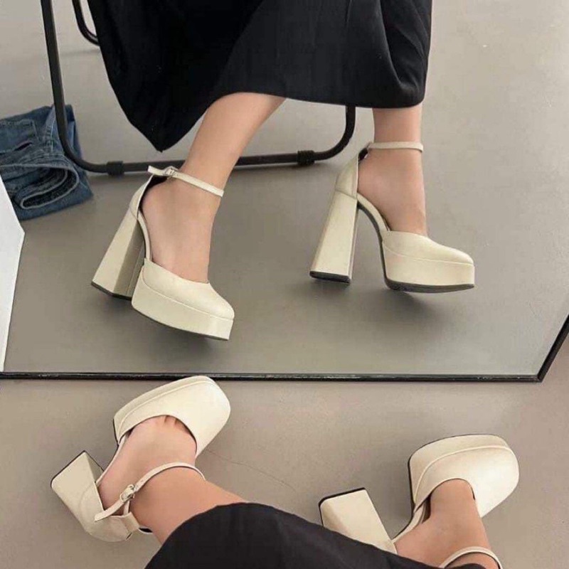 Giày mũi tròn đế cao 12p Wabisabi N1111