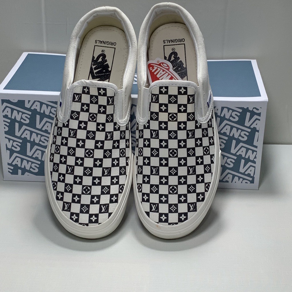 Giày Vans LV caro lười Thể Thao Nam Nữ Full Box size 36 đến 43