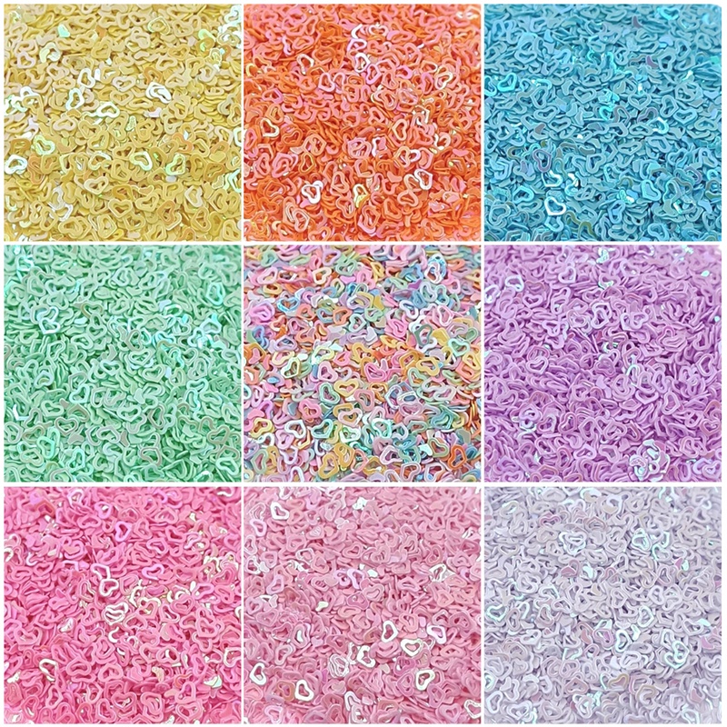 Kim Tuyến Hình Trái Tim Bằng PVC 4mm Dùng Trang Trí Điện Thoại / Móng Tay DIY