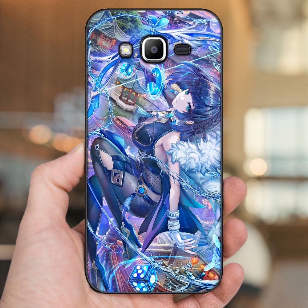 Ốp lưng Samsung J2 Prime, J3 2016, J5 2015 viền đen in hình Yelan Genshin Impact