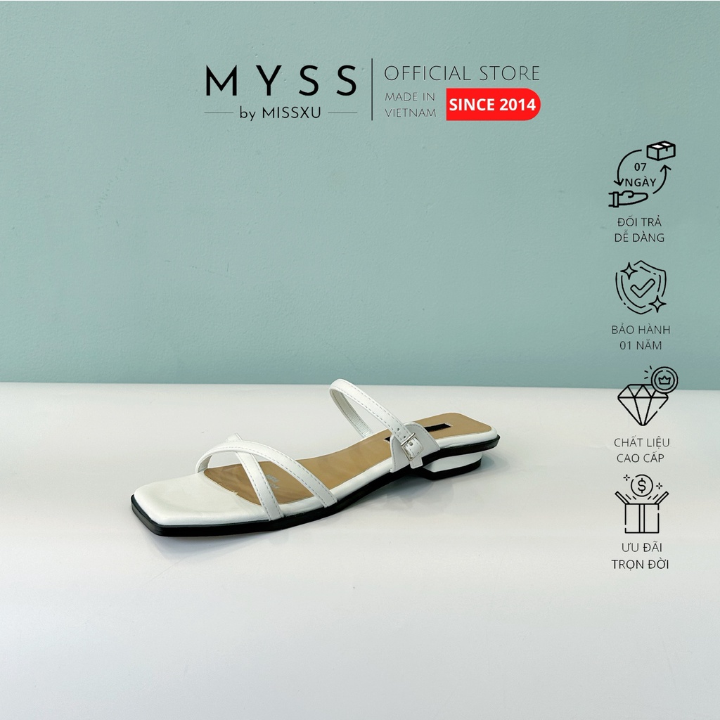Giày guốc nữ quai chéo phối khóa 1,5cm thời trang MYSS - SU151