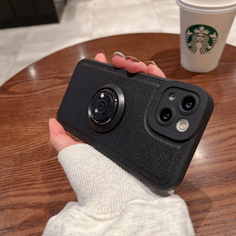 Ốp Điện Thoại Da Kèm Giá Đỡ Nhẫn Cho iPhone 7 8 Plus 7 + 8 + XR XS Max 11 Pro Max 12 Pro Max iPhone 13 Pro Max