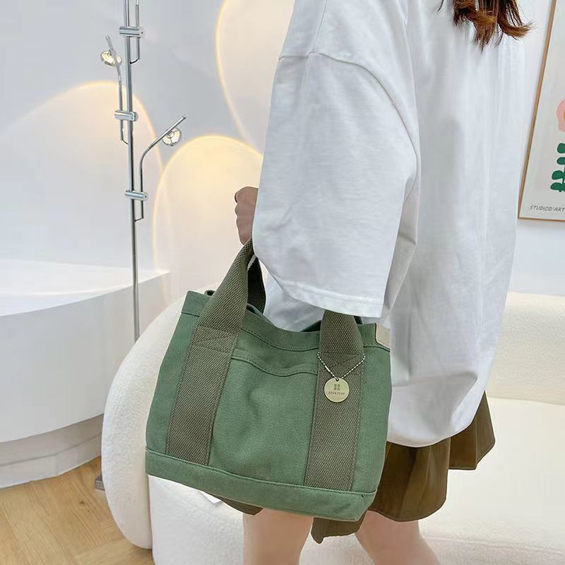 M97-Túi Đựng Hộp Cơm Trưa Bằng Vải Bố Thiết Kế Mới Đơn Giản Thời Trang Dành Cho Nữ túi phụ nữ túi xách tay Túi đeo vai  thời trang hàn quốc túi tote vải cái víP