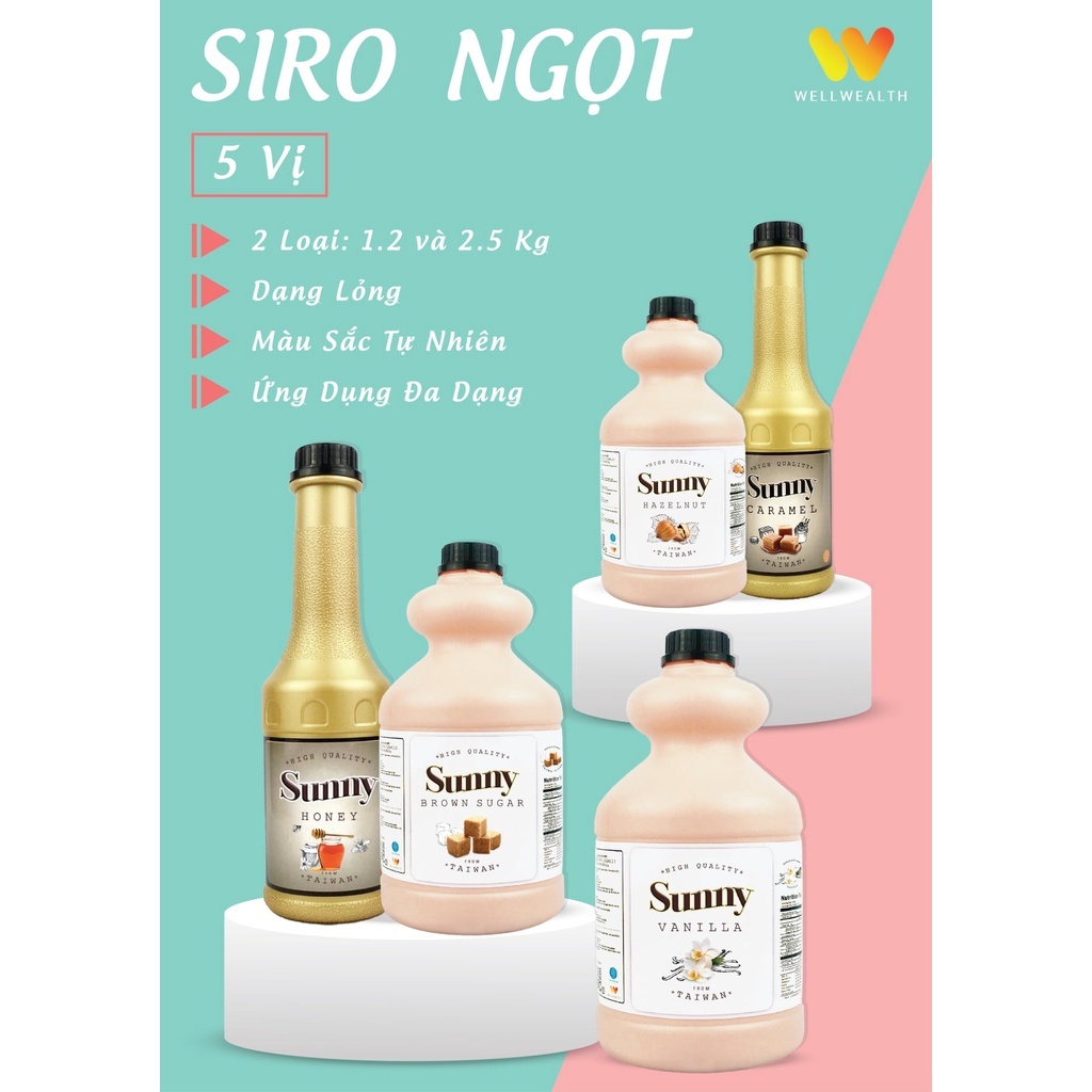 Siro Sunny 2.5 kg vị DƯA GANG - Nhập khẩu Đài Loan - HÀNG CẬN DATE 10/10/2023