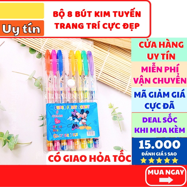 Combo 8 cây bút kim tuyến 8 màu 🖊 FREESHIP 🚛 Có video thật 🎥Combo 8 cây bút kim tuyến 8 màu cực đẹp - Phát Huy Hoàng