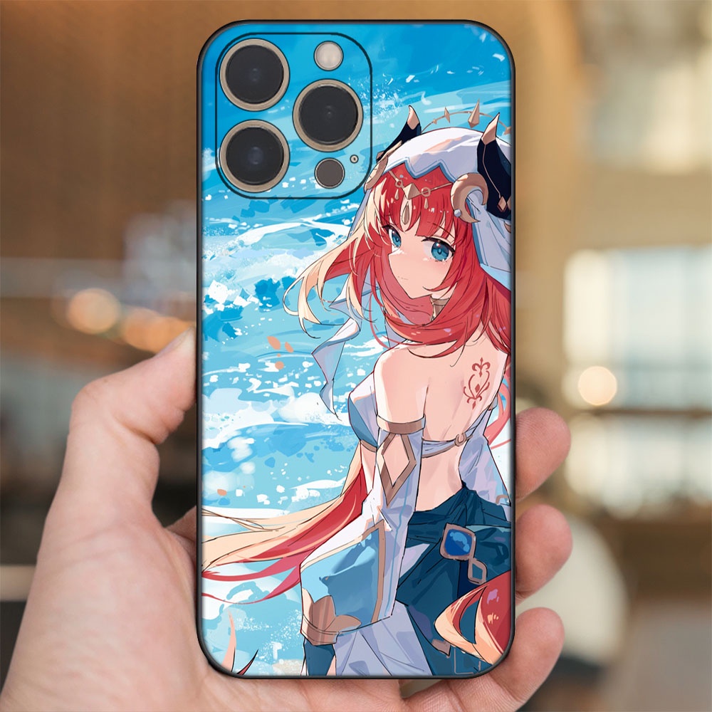 Ốp lưng iPhone 14 Pro dẻo đen cạnh vuông in hình Nilou Genshin Impact