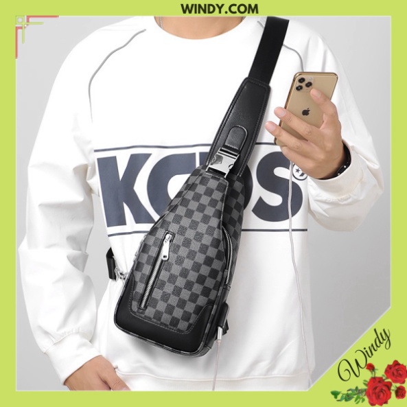 Túi đeo chéo nam Lv đeo đi chơi cá tính họa tiết sang trọng túi nam quảng châu cao cấp Windy.com