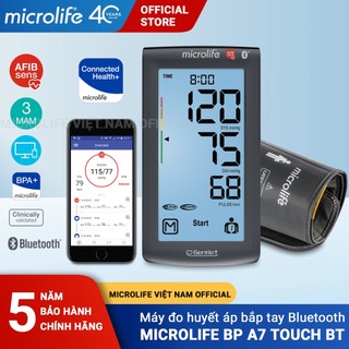 [Kết Nối Bluetooth] Máy đo huyết áp bắp tay Microlife BP A7 Touch BT - Bảo hàng 5 năm