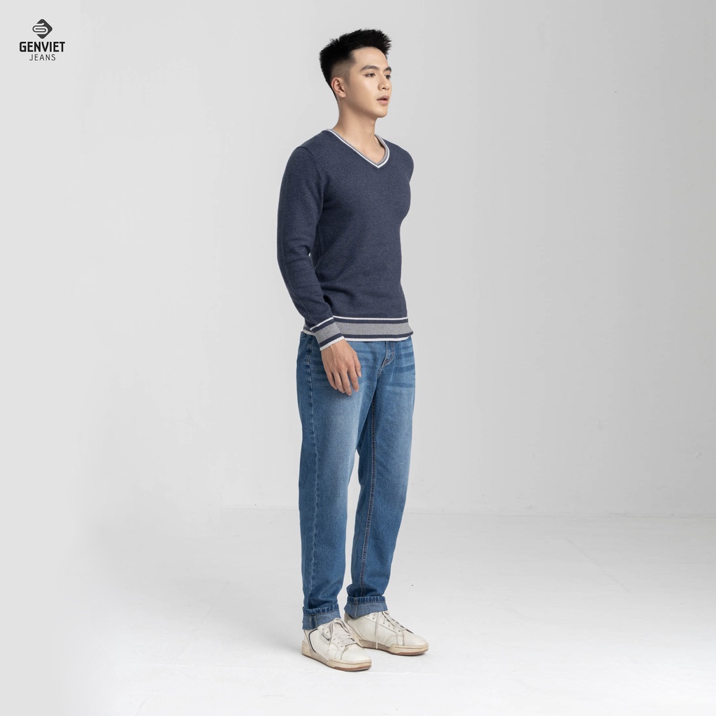 [Mã FATOP12 giảm 30K đơn 150K] Quần Jeans Nam Genviet Jeans Chất Bò Denim Col Thụng T1104J8013