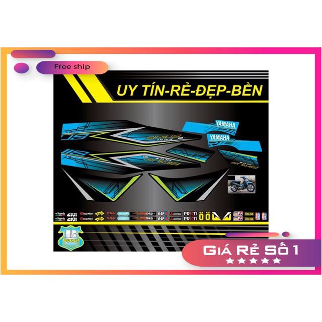 FREE SHIP + QUÀ TẶNG Tem rời xe Sirius V6 nhận đổi màu theo yêu cầu