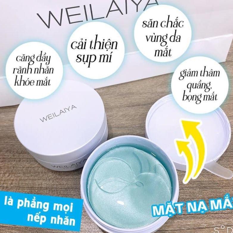 Mặt Nạ Mắt Weilaiya Collagen Giảm Thâm Mờ Nhăn Giúp Vùng Mắt Luôn Căng Bóng Hộp 60 Miếng