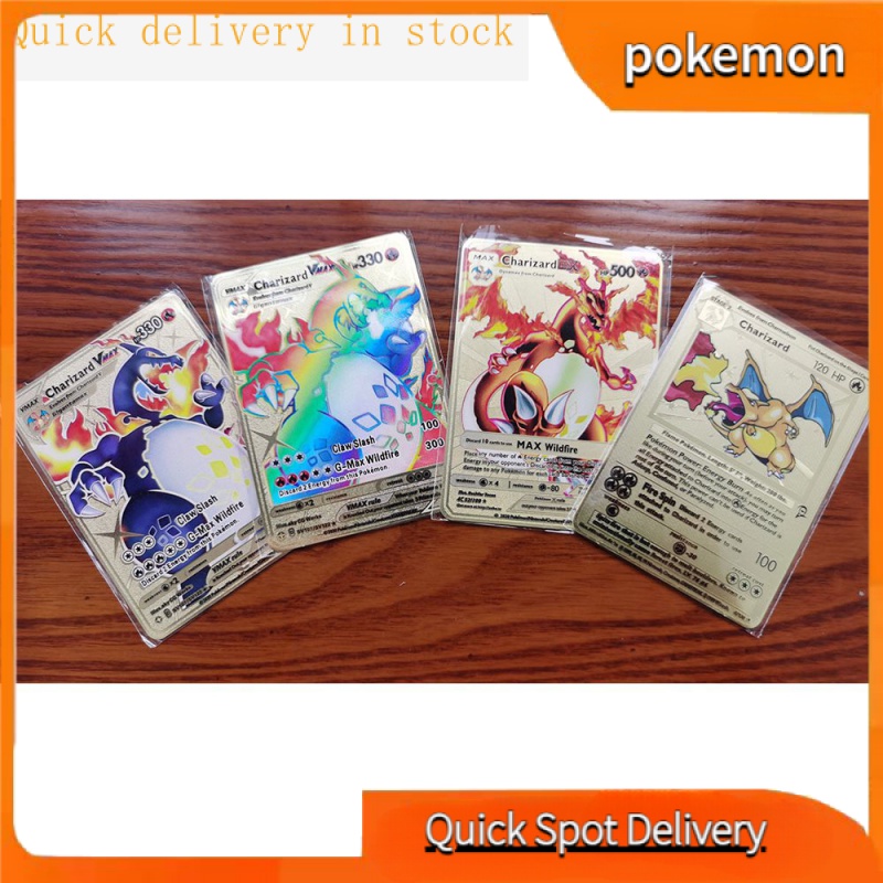✨✨Yugioh Bộ Sưu Tập Bộ Sưu Tập Thẻ Bài Pokemon Bằng Kim Loại Sắt Màu Vàng Trắng Mắt Xanh Dương Tiếng Anh Làm Quà Tặng Cho Trẻ Em DIY