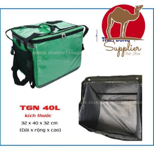 TÚI 40L - Túi giao hàng nhanh, giữ nhiệt - Thùng giao hàng tiết kiệm, đặt trên baga xe máy shipper TGHT001