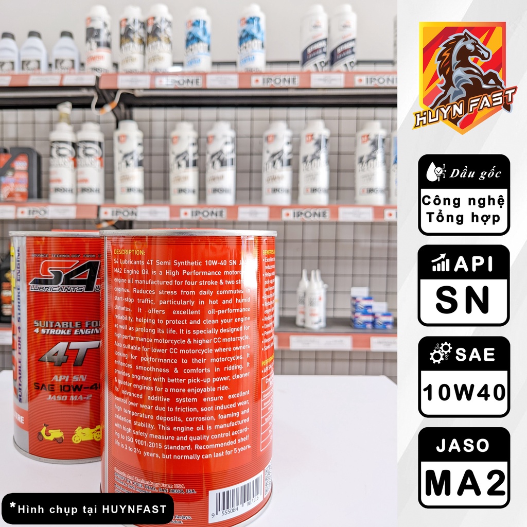 COMBO DẦU NHỚT S4 10W40 - SN+ Lọc Nhớt YAMAHA Chính Hãng Dành Cho Exciter/R15/MT-15