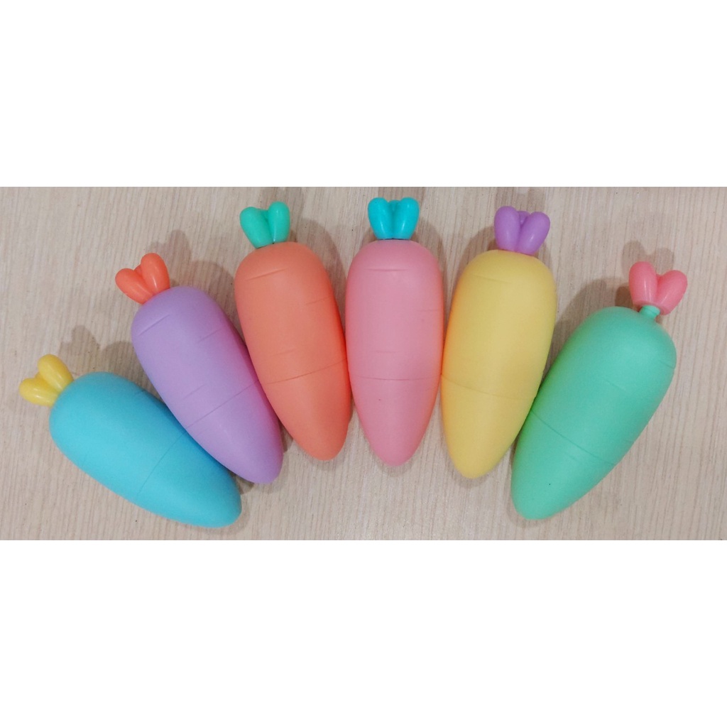 Bộ 6 bút dạ quang hình cà rốt M-809