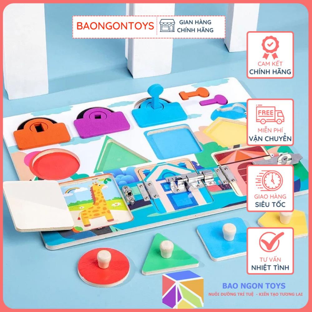 BẢNG BẬN RỘN BUSY BOARD MONTESSORI GIÚP BÉ HỌC HÌNH DẠNG, MÀU SẮC VÀ PHÁT TRIỂN VẬN ĐỘNG TINH,  - BAO NGON TOYS - DG71