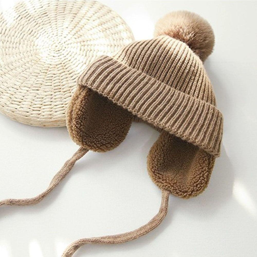 Mũ Len Trùm Tai Màu Sắc Xinh Xắn Cho Bé