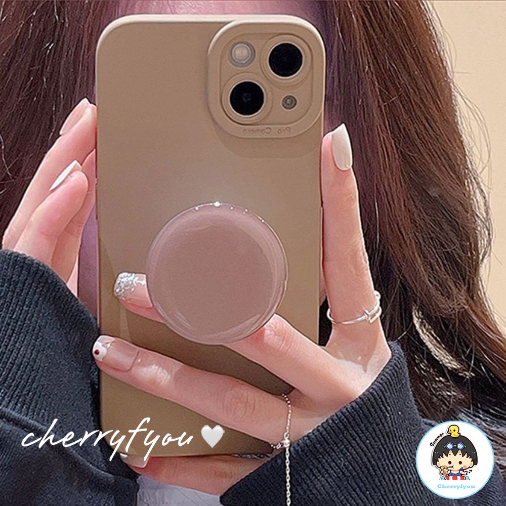 Ốp Điện Thoại TPU Mềm Nhám Màu Trơn Chống Rơi Chống Trượt Có Giá Đỡ Cho IPhone 11 12 13 14 Pro Max