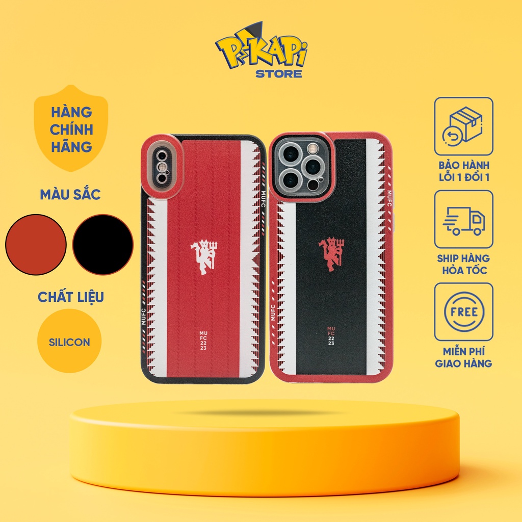 Ốp lưng iPhone Manchester United: ốp CLB MU, chất liệu silicon, chống sốc, mực in cao cấp - Pikapi phụ kiện