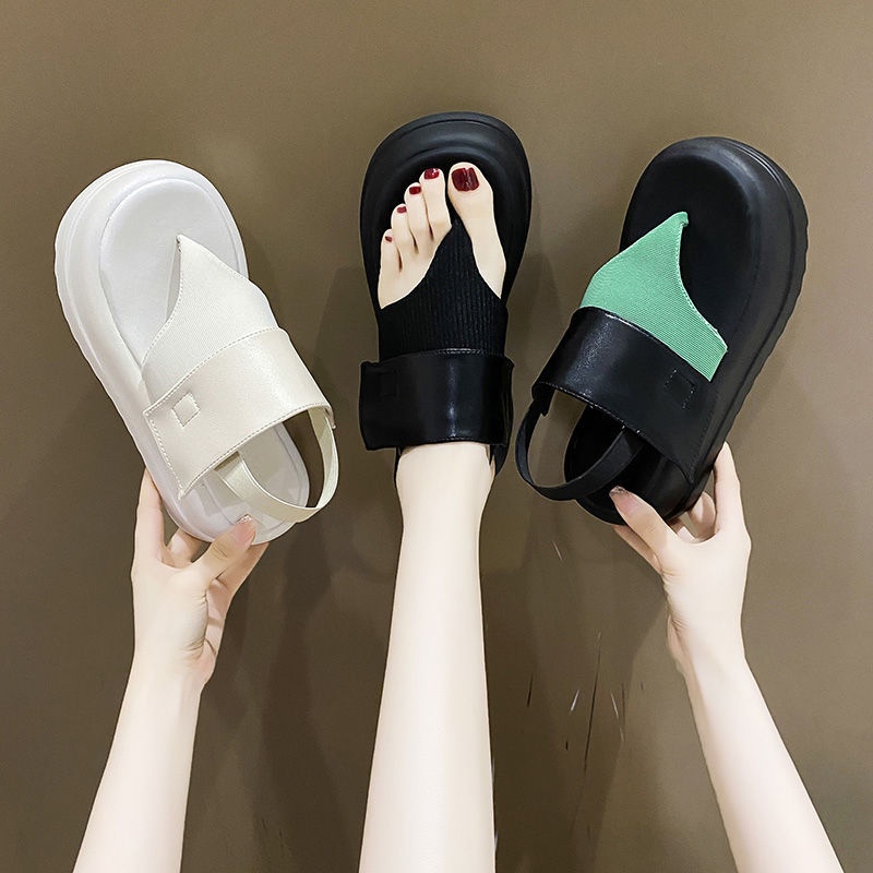 Giày Sandal Đế Xuồng Dày Phong Cách Bohemian Thời Trang Đi Biển Mùa Hè