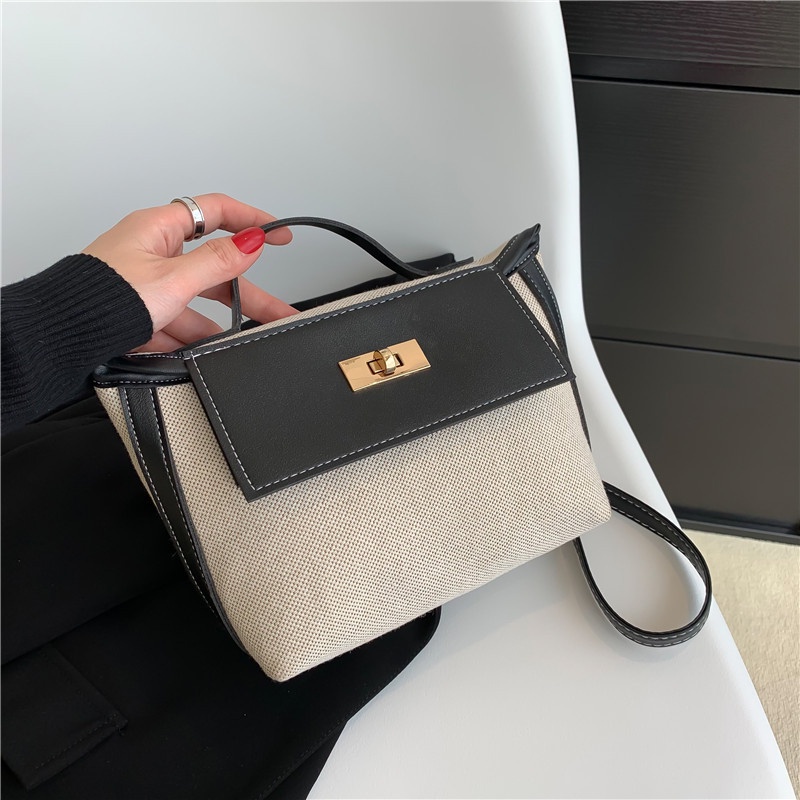 Túi xách JASMIN NOIR Vải PU và vải bạt có khóa kéo cho phụ nữ thời trang