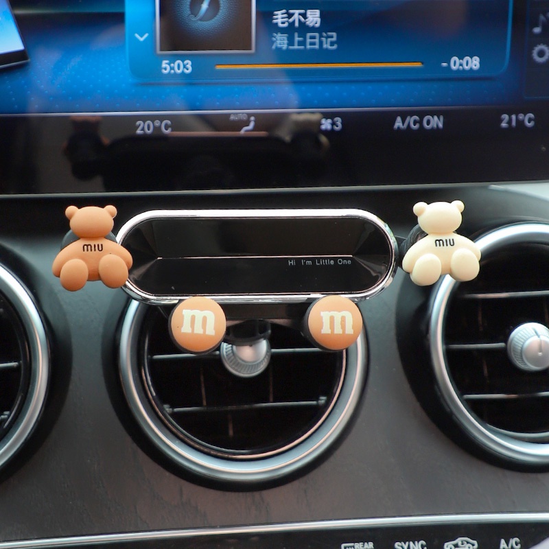 Giá Đỡ Điện Thoại Trọng Lực Gắn Thanh Điểu Hoà Gắn Hoạ Tiết Gấu Bear Break Thời Trang