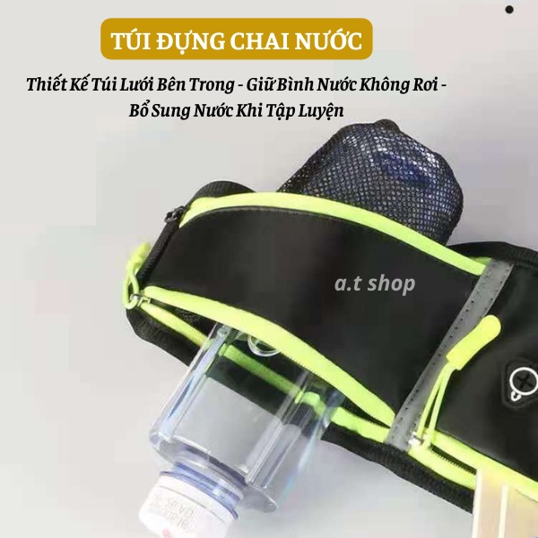 Túi Đeo Hông Chạy Bộ Nam Nữ Nhỏ Gọn Nhiều Ngăn Vải Chống Nước, Túi Đeo Bụng Đa Năng