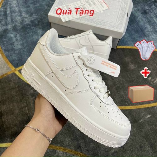 Giày_Nike air force 1 trắng, Giày thể thao nam nữ AF1 full trắng đế air full phụ kiện