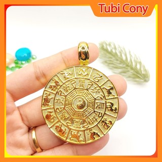 Mặt Dây Chuyền Bát Quái Âm Dương Mười Hai Con Giáp - Hàng Nhập Khẩu Cao Cấp - Đeo Phong Thủy May Mắn Tránh Tà