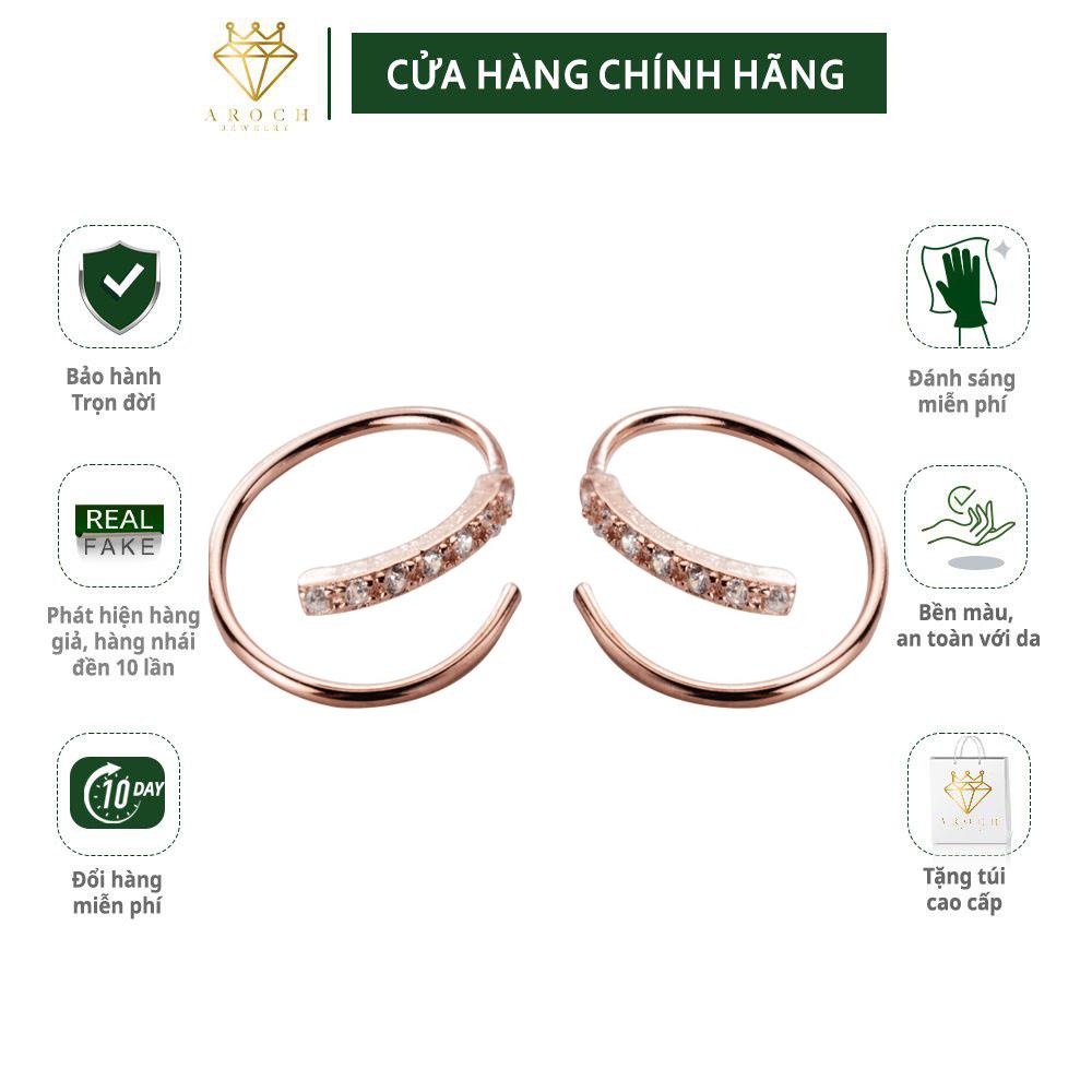 Khuyên tai bạc Ý s925 xoắn tròn G1782 - AROCH Jewelry