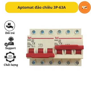 Aptomat chuyển nguồn 2 dòng điện 3P- 63A LWSNB1-C63 đảo chiều dòng cắt 6kA cầu dao nguồn điện