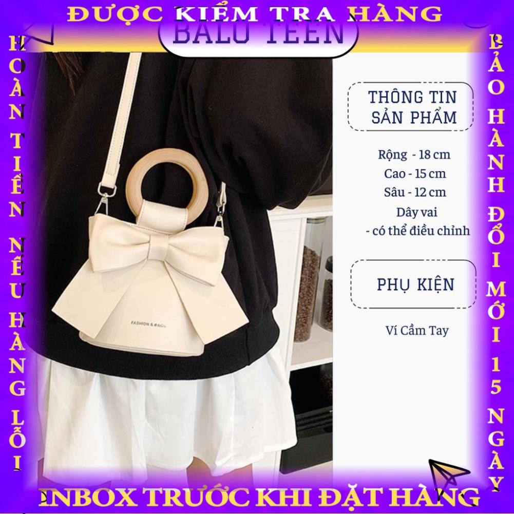 TÚI XÁCH ĐEO CHÉO, QUAI XÁCH ĐI CHƠI DỰ TIỆC BALO MINI CHẤT DA PU THỜI TRANG NỮ KÈM NƠ VÀ VÍ DA phonguyen